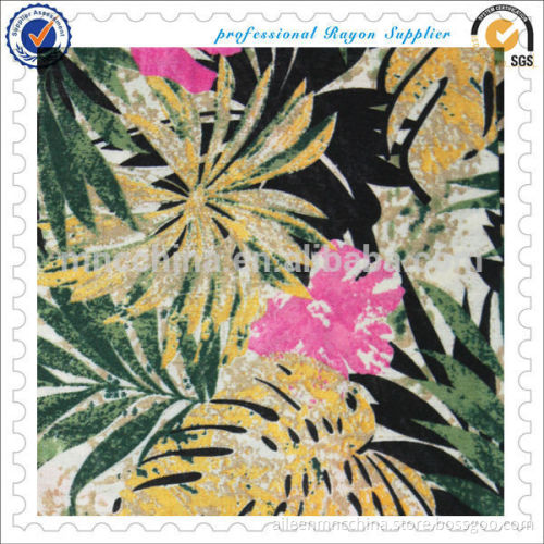Spun rayon printed fabric